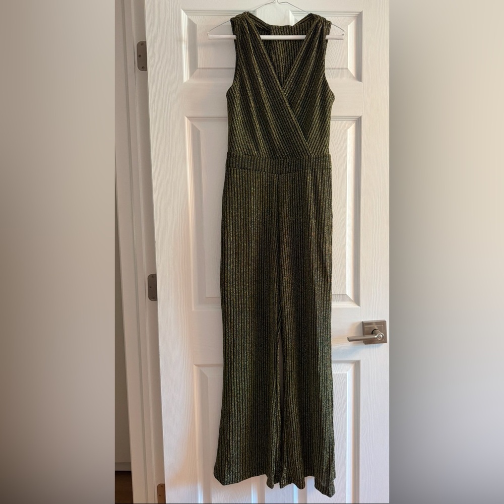 Made in Brazil lurex jumpsuit gold & black size S